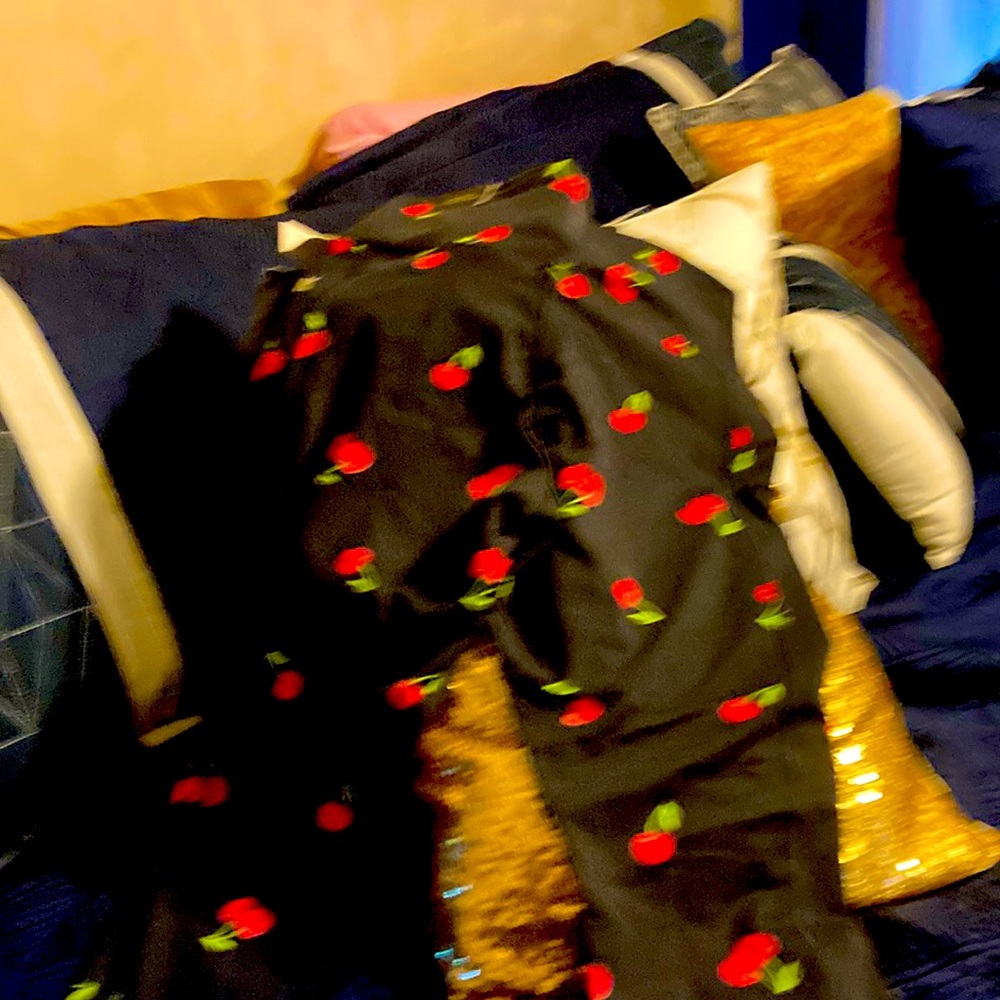 Pink by Victoria Secret black leggings with red cherries.Brand New